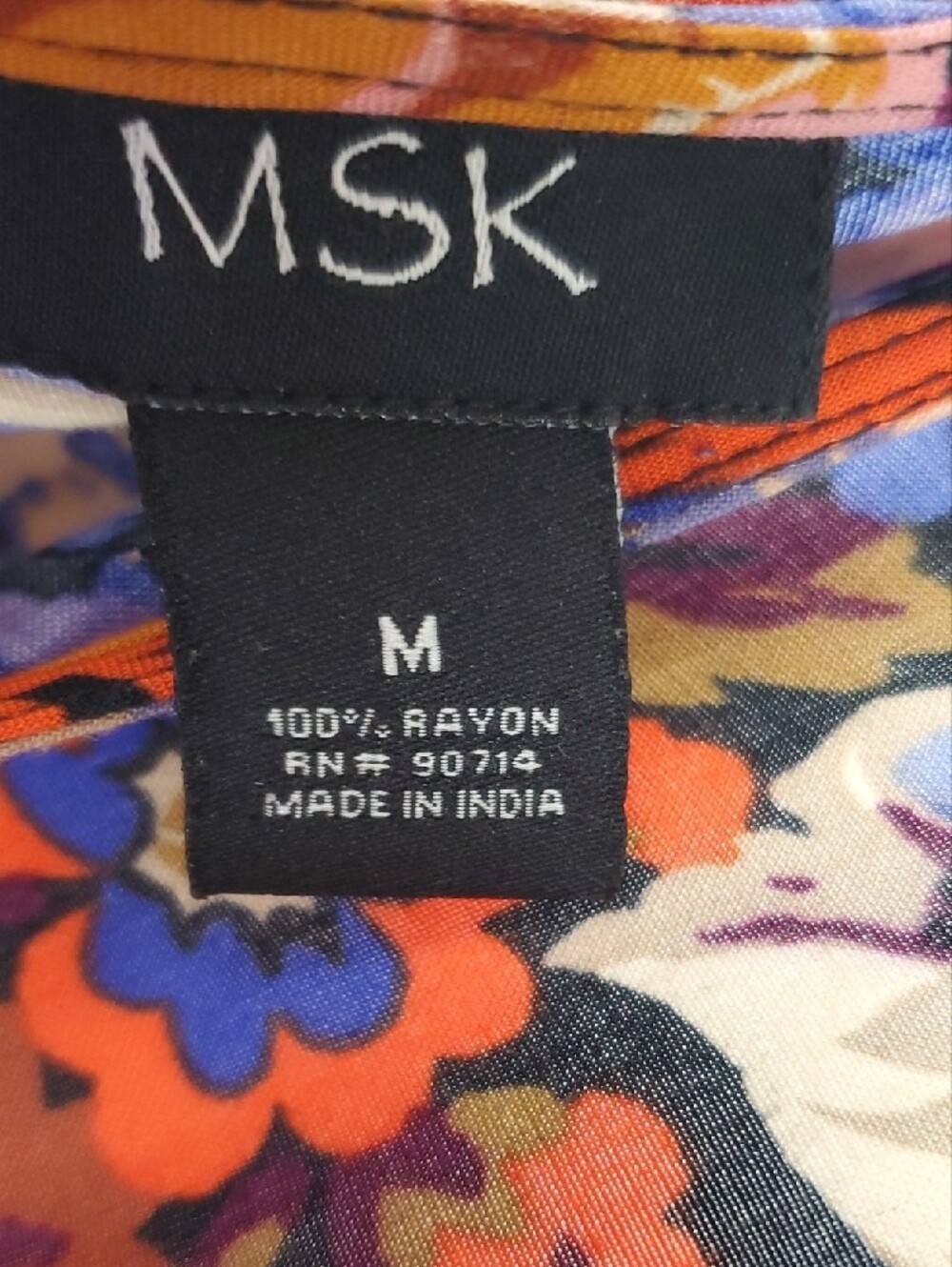 MSK Orange Floral Halter Wide-Leg Jumpsuit with Blue Accents - Picture 3 of 10